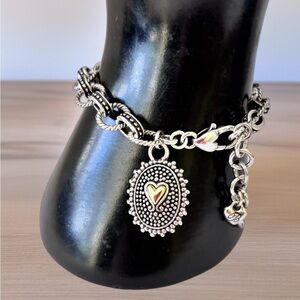 Brighton Bracelet with Heart Charm Reverse has a small cross *